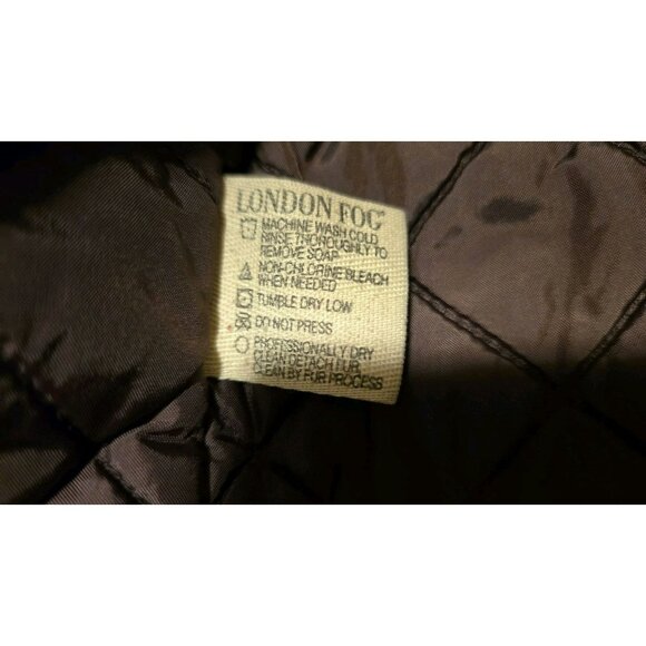 LONDON FOG Hooded Parka Jacket Womens Size Medium Brown Cottagecore Cabincore - Picture 9 of 12